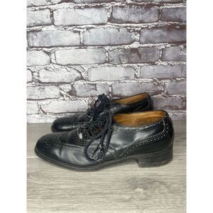 Great Britain Black Leather Wingtip Oxfords Tassel Lace Shoes Men Sz 11M US/44EU